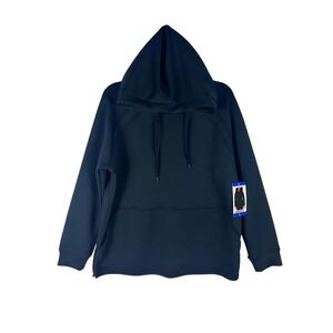 32 Degrees Heat Black Long Sleeve Hooded Sweatshirt Pullover Top Size Large NEW